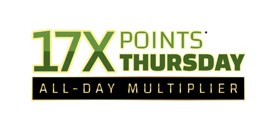 17X Points Thursday